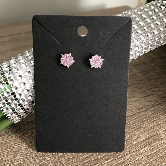 Jewelry - NEW Luxury Pink Sakura CZ Earrings